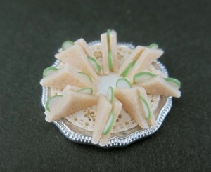 silver cucumber sandwiches